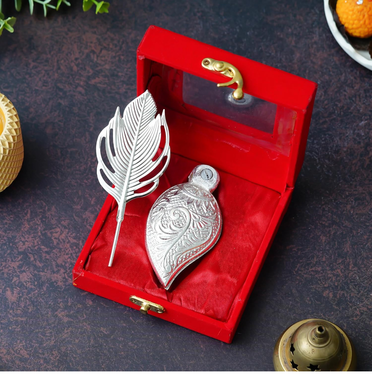 Premium German Silver Tilak Gift Box Set Premium German Silver Tilak Gift Box Set